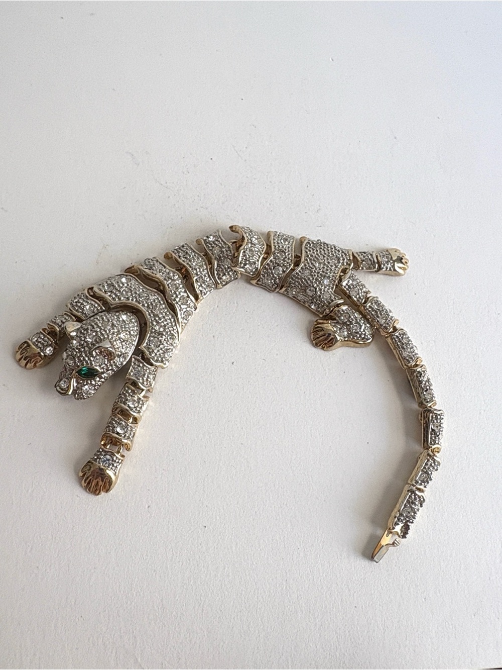 Gold Crystal Panther Wrap Bracelet Articulated Women Jewelry